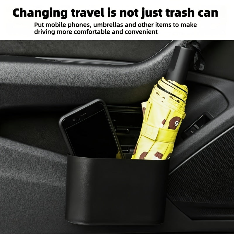 Car Trash Can with Dual Compartments - Easy Open Lid & Ergonomic Design Vehicle Waste Bin Organizer, Durable Plastic Truck SUV Bin, Hands-Free Access And Spill-Proof Design, Car Organizer Essentials