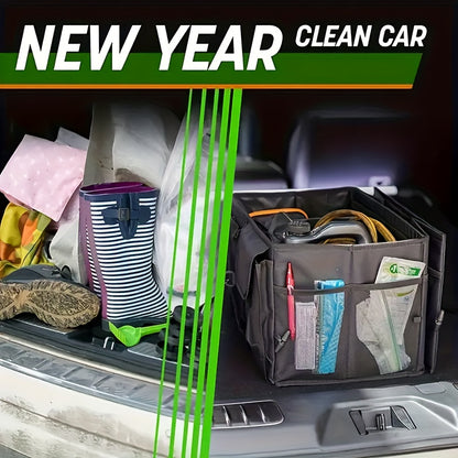 Large Capacity Car Trunk Organizer – Heavy-Duty Foldable Cargo Storage Box with Multi-Compartments, Non-Slip Base | Car, Truck, SUV