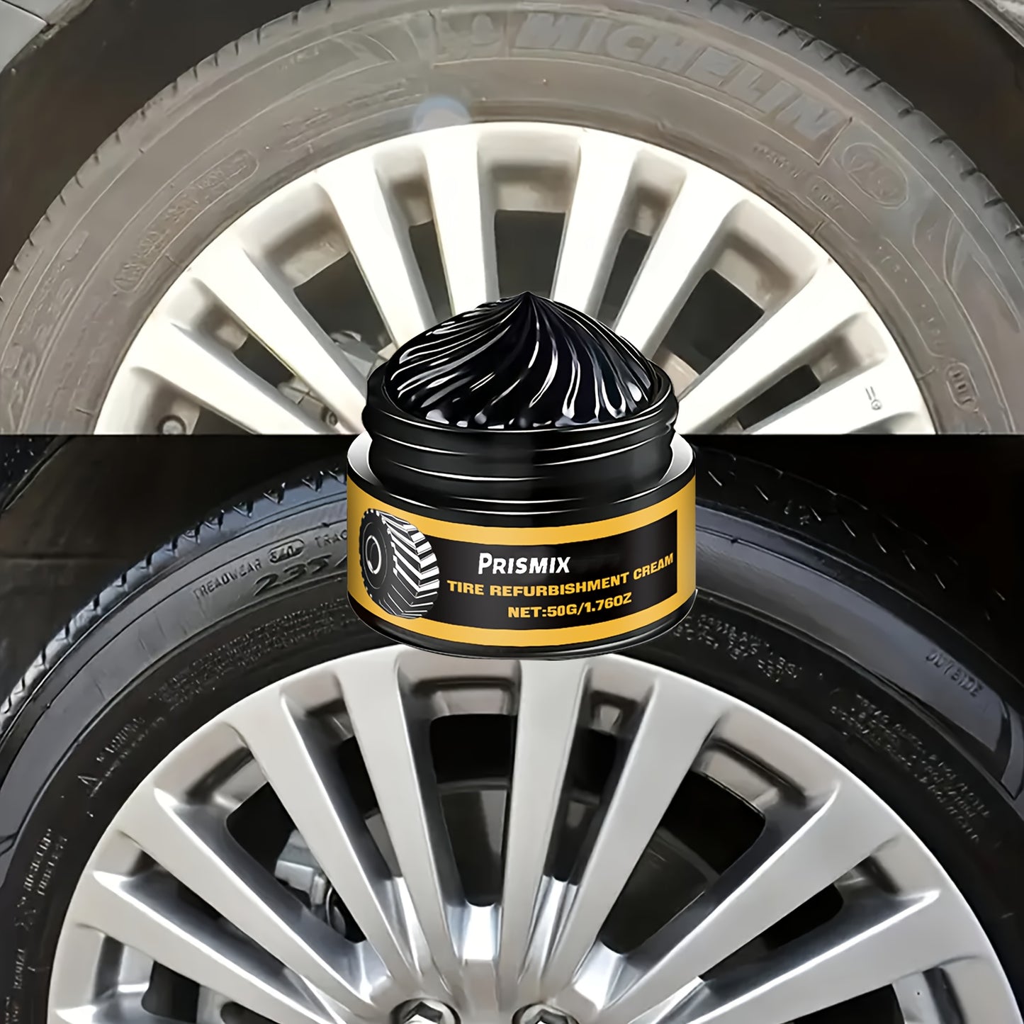 2pcs Car Black Interior Tire Polishing And Retreading Paste Tire Cleaning Rust Removal Polishing Shine Enhancement Anti-Fouling Wheel Retreading Paste - Lasting Shine, Noticeable Effect, Beeswax Ingredients, No Professional Tools Needed