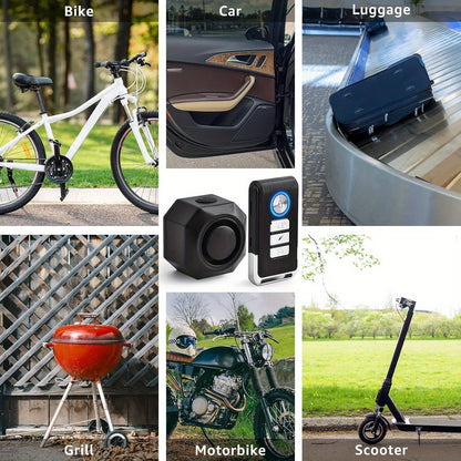 Bike Alarm USB Rechargeable with Mount, Bike Alarm with Remote, Bicycle Alarm System Anti Theft Wireless Bicycle Vibration Motion Sensor 110Db Loud Security for Vehicle Trailer Motorcycle Car