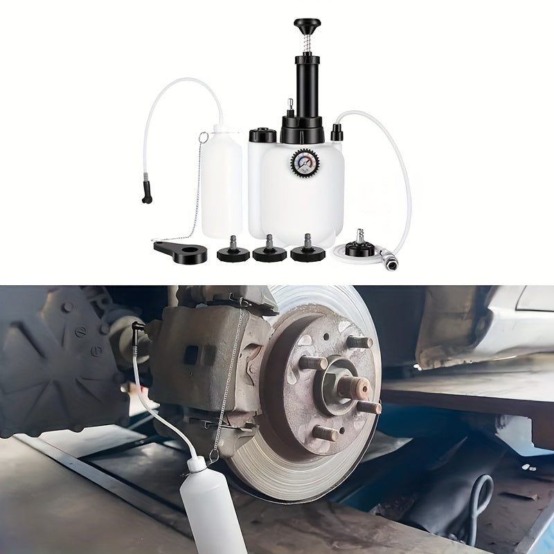 101.44oz Manual Brake Bleeder Kit One Man Brake Fluid Extractor Brake Pressure Bleeder Kit with Adapters And Brake Fluid Bleed Bottle