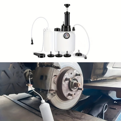 101.44oz Manual Brake Bleeder Kit One Man Brake Fluid Extractor Brake Pressure Bleeder Kit with Adapters And Brake Fluid Bleed Bottle