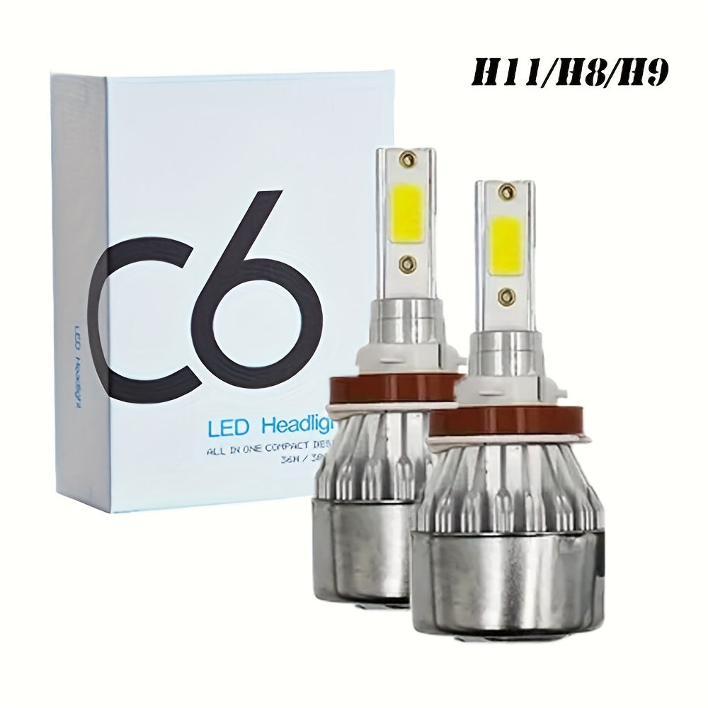 2pcs Headlight H4 H1 H3 Car Lamp H7 H11 9004 9005 9006 9007 Car Led Headlamp Pair, Without Battery