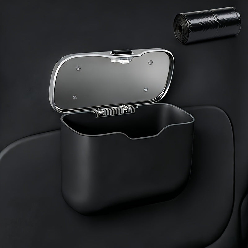 This Trash Can Made of Ultra-Fiber Leather And ABS Material Is Designed for Vehicles, Maintaining Its Shape And Fitting 99% of Car Models. It Handles Both Dry And Wet Waste Without Harming The Installation, Features Automatic Sorting