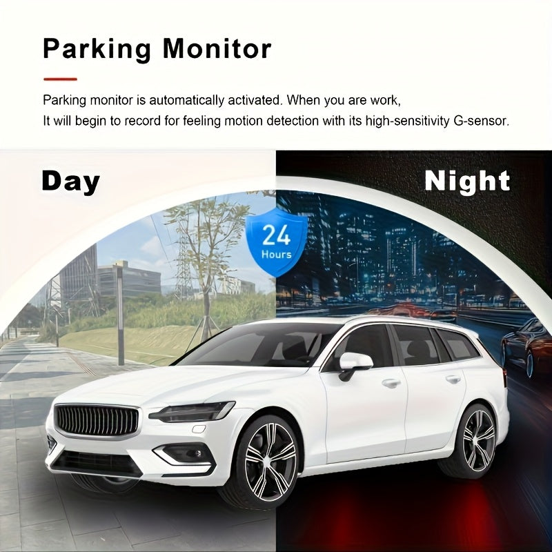 1080P Triple Camera Dash Cam, Car Camera with IR Night Vision, 170° Wide Angle Car DVR Camera, 16GB/32GB TF Card Optional, Loop Recording, G-Sensor | 2-Inch IPS Screen Dual Lens Car Dashboard Video Cam, 24H Parking Mode, Christmas Gift