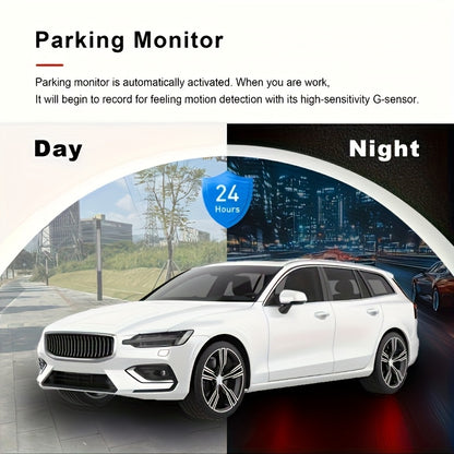 1080P Triple Camera Dash Cam, Car Camera with IR Night Vision, 170° Wide Angle Car DVR Camera, 16GB/32GB TF Card Optional, Loop Recording, G-Sensor | 2-Inch IPS Screen Dual Lens Car Dashboard Video Cam, 24H Parking Mode, Christmas Gift