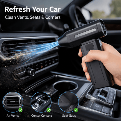 [Air Dryer, Blower, and Blades] Blower for Car Cleaning High-speed Turbine Fan, 3600mAh USB Rechargeable Portable Jet Fan (with LED Light), Wireless Dust Blowing Fan and Air Dryer, Heavy-duty Blower Suitable for Cars, Outdoors