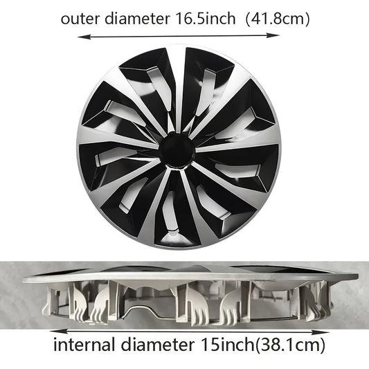 4X 16" Wheel Covers Snap On Hubcaps Full Hub Caps Fit for R15 Tire & Steel Rim, Premium Protection, Easy Installation, And Enhanced Aesthetice, Universal Compatible with Sedan, Truck, SUV, Coupe