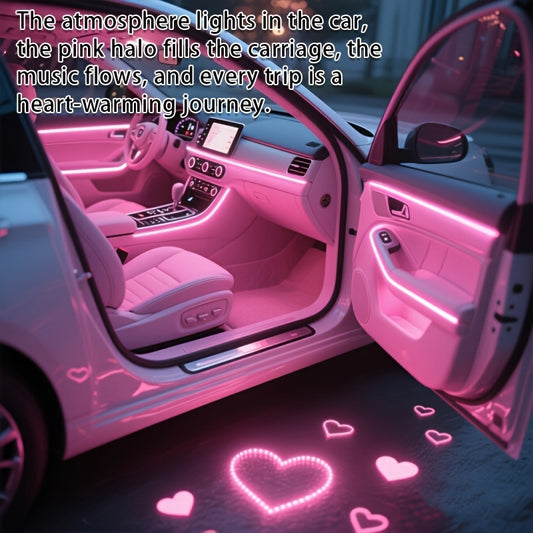 118.11-inch Flexible 7-Color LED Car Interior Light Strip - USB Powered 5V, App-Controlled Ambient Lighting, Music Sync, RGB Neon Dashboard Center Console Decoration, High-Quality LED, for Tech Enthusiast Driving