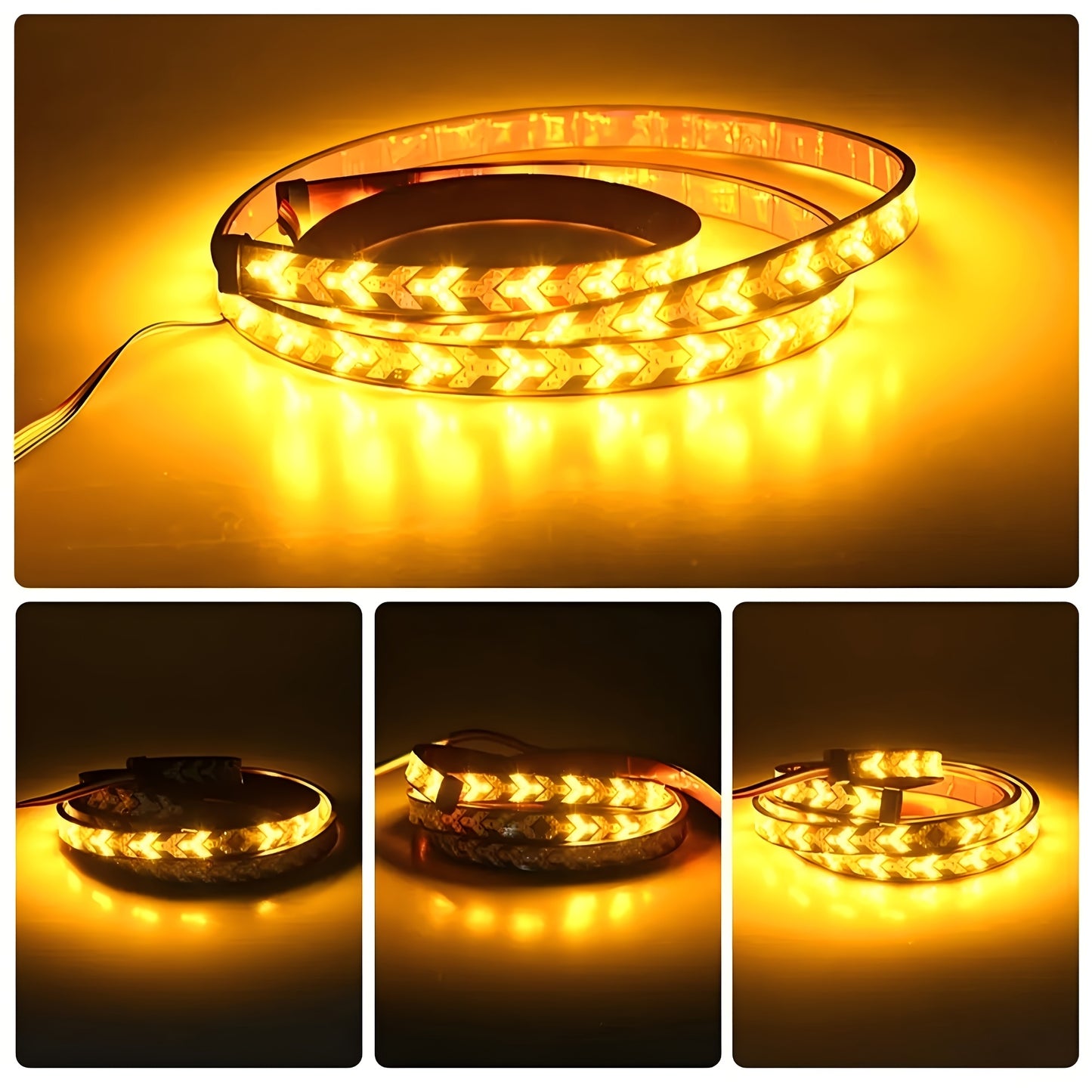[LED Light Strip] 60in Pickup Truck Arrow LED Light Red And Yellow Light Strip, Truck Rear Decorative Light, Car Rear Atmospheric Light 12V