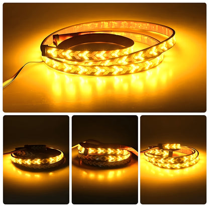 [LED Light Strip] 60in Pickup Truck Arrow LED Light Red And Yellow Light Strip, Truck Rear Decorative Light, Car Rear Atmospheric Light 12V