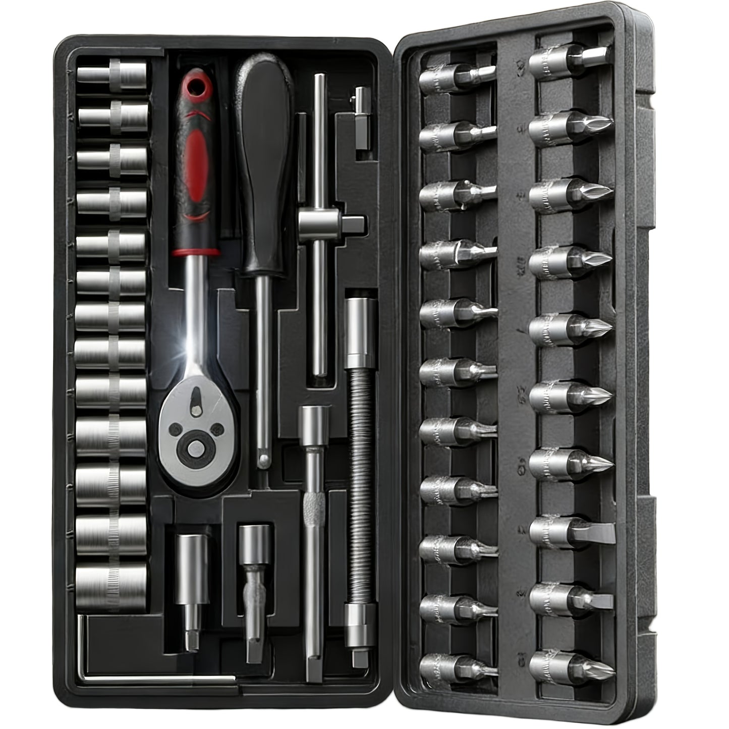 34/34+12pcs 3/8'' Drive Torx Star Bit Sockets CR-V E-Socket Set, E4-20, T10-60, Tamper Proof Set TT10-TT55, 5/16"F to 3/8"M Adapter with Storage Case,S2 Steel, Ideal for Car,Trucks,Home Improvement