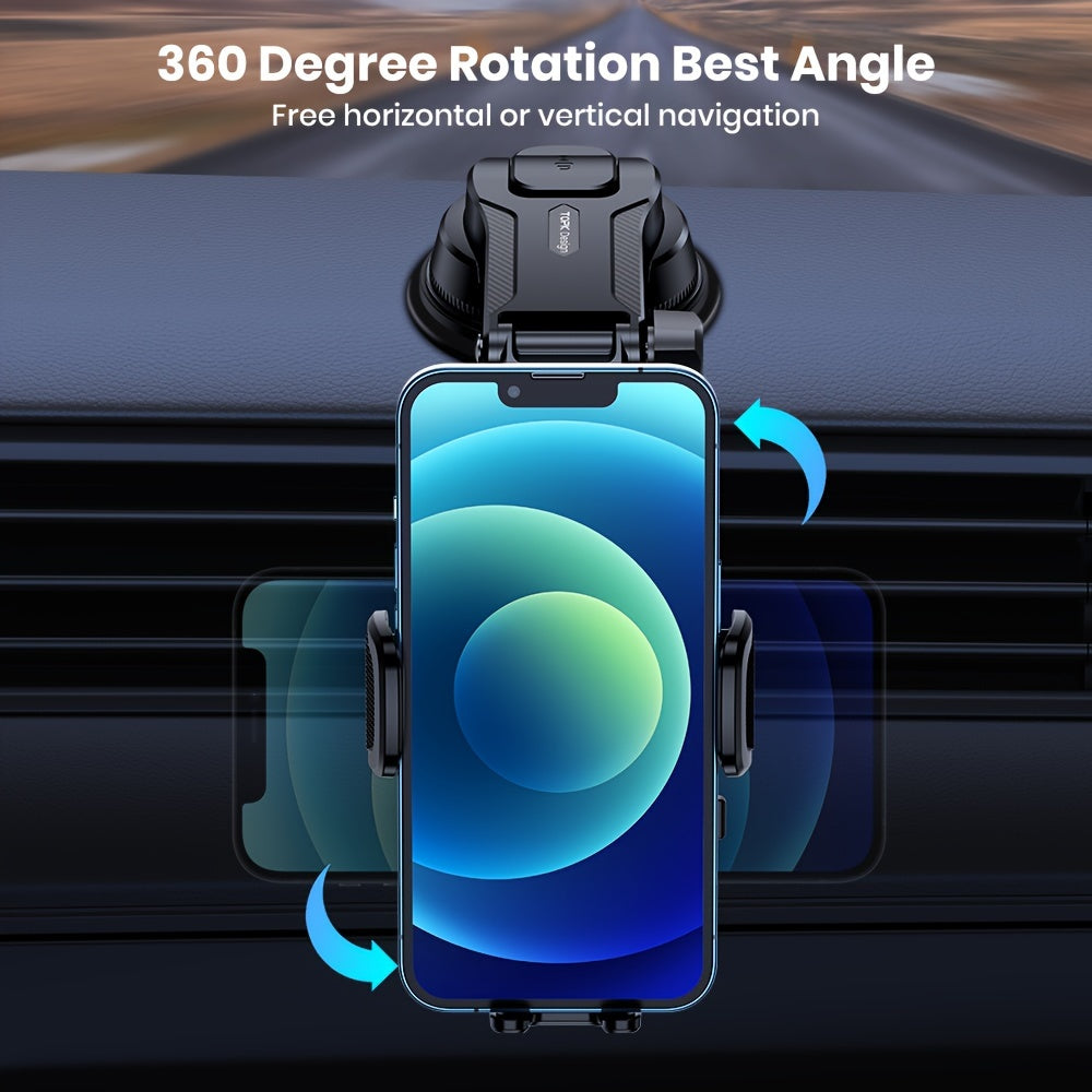 TOPK D38Z Phone Holder For Car Dashboard& Air Vent, Upgraded Adjustable Horizontally And Vertically Cell Phone Mount For Car Dashboard Compatible With All Phones