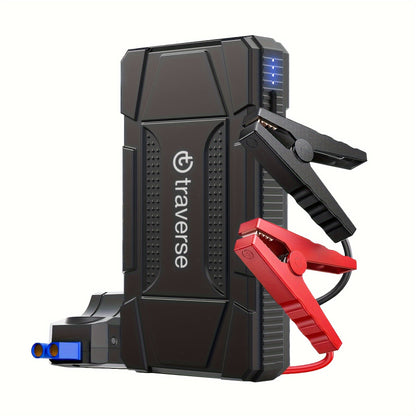 12V Portable Car Jump Starter 1000A Peak Battery Jumper Starter Jump Box for Car Battery, for Gas & Diesel Cars with USB Charge Ports & LED Flashlight, 6400mAh Power Bank