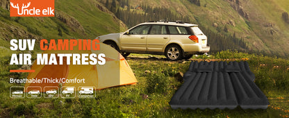SUV Air Mattress: Inflatable Car Air Mattress for Camping, Flocking Car Bed with Air Pump And 2 Pillows, Portable Sleeping Pad Mattress for Home Car Travel Camping Black