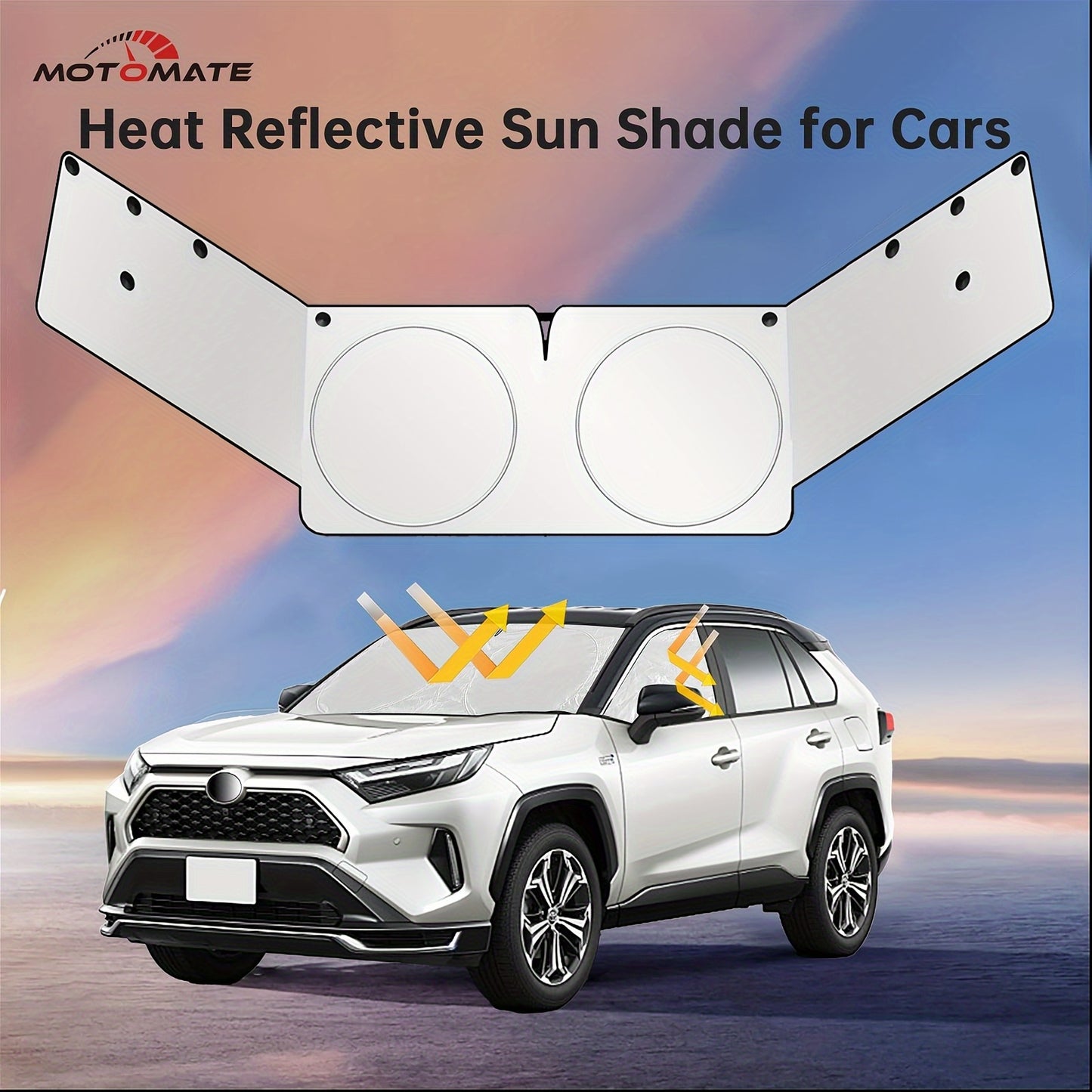 2026 NEW Windshield Sunshade Large Upgraded Universal Front And Side Window Sun Cover Block Sun Heat Protect Vehicle Interior Accessories Sunshades Prevent Prying And Protect Privacy, with Super Adsorption Suction Cups, Summer Gift for Can(M/L)