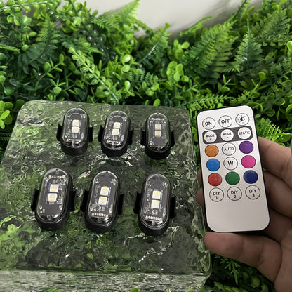 6pcs Light Up The Night: RGB LED Aircraft Lights For Car Motorcycles Truck Airplanes Helicopters LED Run Sport Ambiance Light For Party Night Sleep Light | Home Office Lighting Bedside Decorative, Gaming Study Room Decordation Holiday Birthday