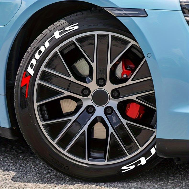 Pack of 8, Sport 1pc Quick Paste, Stickers, for Car/ Motorcycle Tire Stickers, PVC Material, Car Racing Performance Tire Letter Stickers, Car Modification Decoration, Cool Fashion Decals