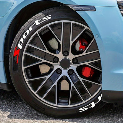 Pack of 8, Sport 1pc Quick Paste, Stickers, for Car/ Motorcycle Tire Stickers, PVC Material, Car Racing Performance Tire Letter Stickers, Car Modification Decoration, Cool Fashion Decals