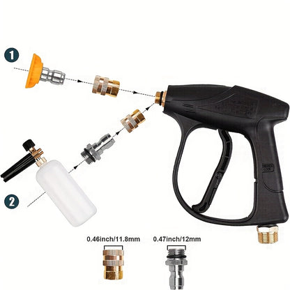 High Pressure Car Wash Gun, 5 Colors Quick Connection 1/4 Inch Nozzle M22-14 Hose Connector, Max. 3000 LBS/sq. Inch, Garden Supplies, Garden Irrigation Spray