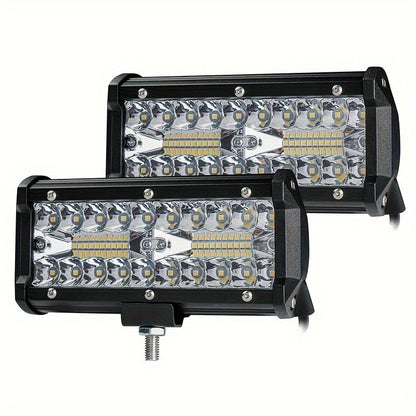 FLYANT 2pcs 7 Inch Led Light Bar, Off Road Light 240W 24000lm, Led Pod Light, Compatible Pickup Truck Trailer ATV UTV, Without Battery