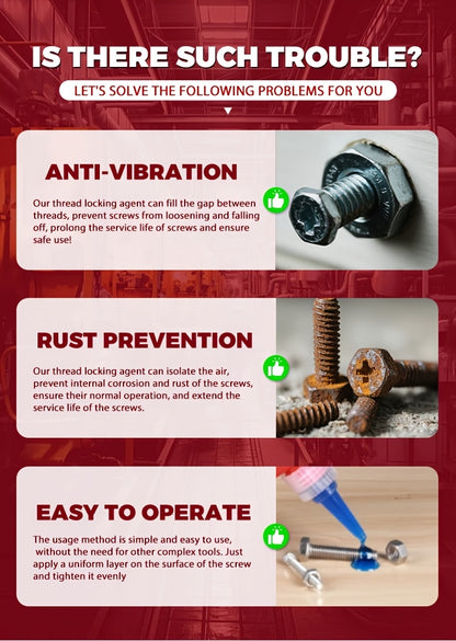 2/4pcs Thread Locking Adhesive Anaerobic Screw Locking Agent, Blue And Red Threadlocker with Anti-Loosening Anti-Vibration Anti-Rust Properties, Oil Resistant High Temperature Resistant, Secure Bond for Metal Plastic Stainless Steel Threads