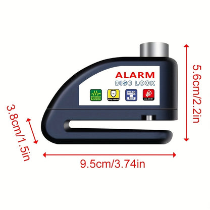 Motorcycle Lock Bicycle Lock Anti-theft Lock Disc Brake Lock Dirt Bike Lock 110dB Alarm System 500mAh Battery USB Charging Complimentary Cable Reminder Rope