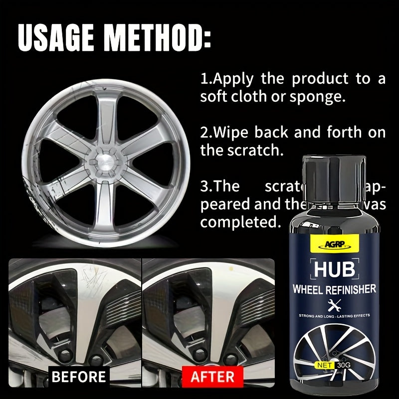 Kit for Repairing And Restoring Scratches on Car Wheels - Professional Hub Refinishing for Aluminum And Steel Rims - Metal Shine Rejuvenator with a Long-Lasting Protective Layer