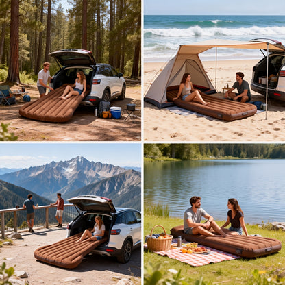 Ultra Comfortable Car Inflatable Mattress, Suitable for Tesla SUV Trucks, RVs, Trucks, Backseat Trunks, 64ft, Portable Foldable Inflatable Bed. Suitable for Travel Camping, Ncluding Storage Bag, Air Pump And Two Pillows, Two Piers
