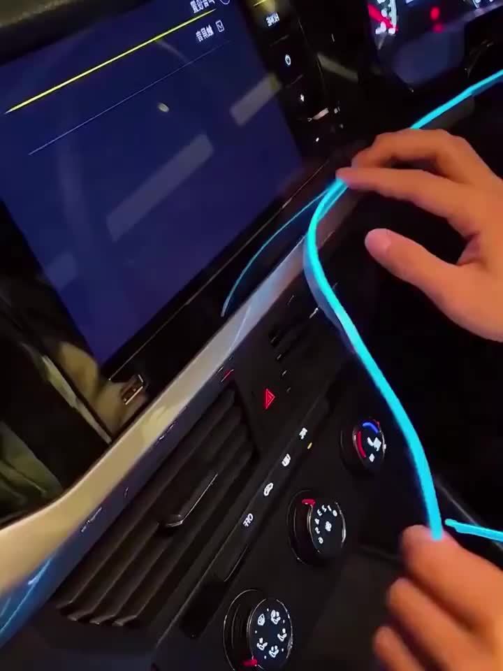 Car Interior Ambient Lighting Kit 3M RGB 7-Color LED Strip App & Remote Control Music Sync for Doors Console Dashboard Decoration