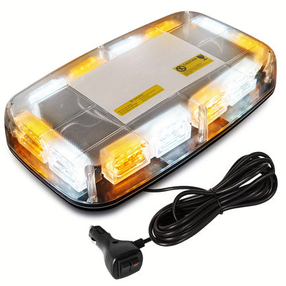 48LED Roof Top Strobe Lights Bar | IP67 Waterproof High-Visibility Emergency Safety Warning LED Emergency Vehicles Light for Plow, Trucks, Construction Vehicles Car, 12-24V, Universally Applicable, Without Battery