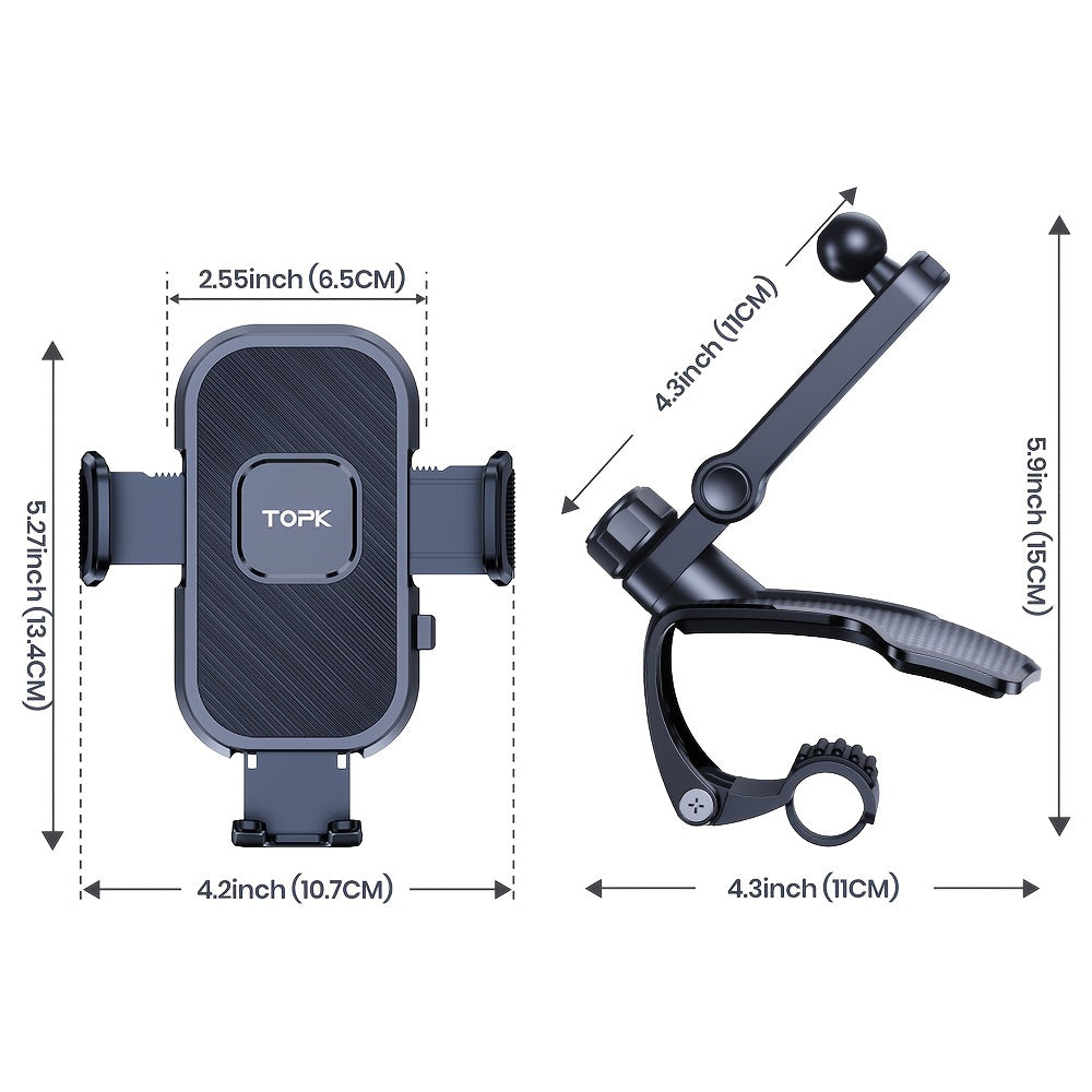 Phone Mount for Car Dashboard, 360 Degree Adjustable Cell Car Phone Holder with Anti-slip Silicone Clip [Multi-Angles&Stable] for All Smartphone