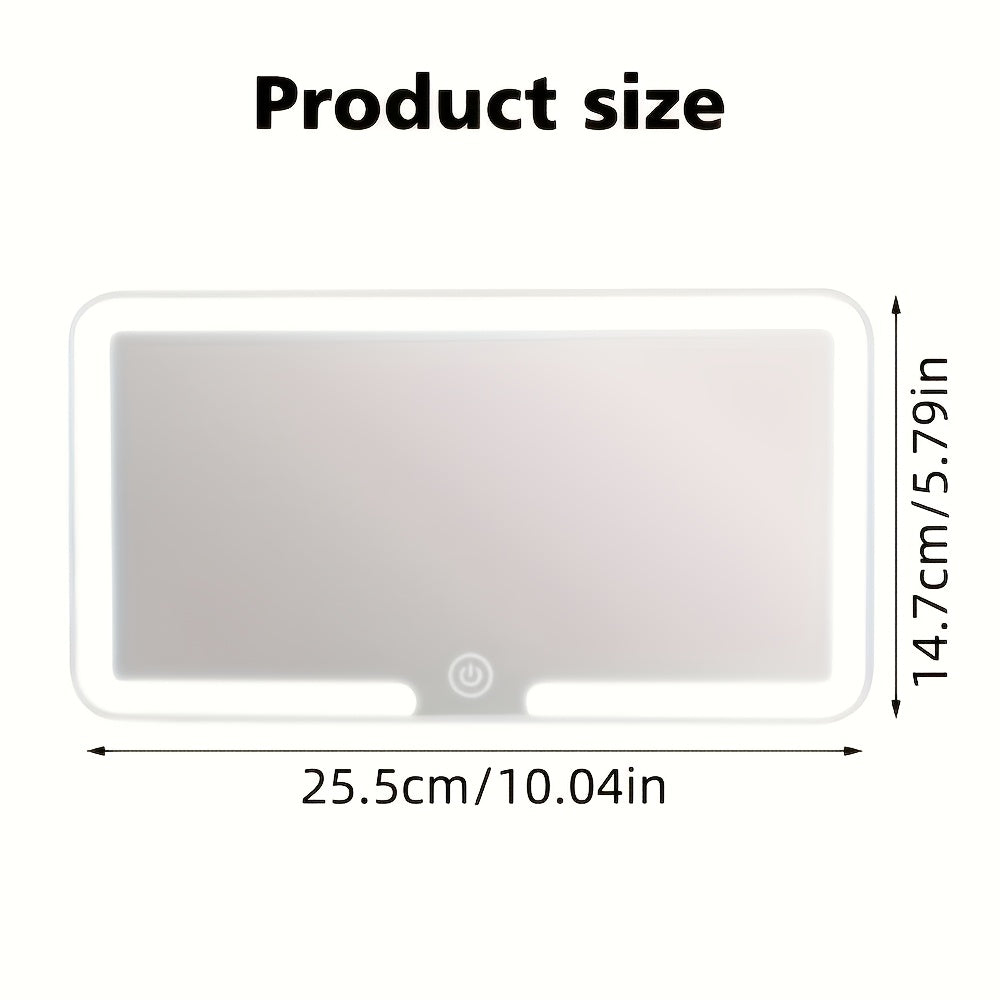 Car Sun Visor Makeup Mirror | USB-powered with Included Charging Cable, Features 3 Light Modes and LED Illumination, Suitable for Cars, Trucks, and SUVs, Perfect Gift for Women, Essential Road Trip Companion, Ideal for Female Drivers