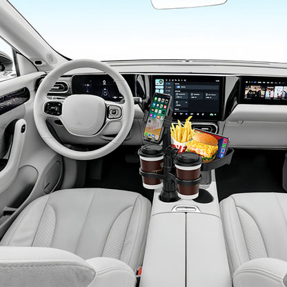 [3-In-1 Car Holder] 1pc, a Multifunctional 3-In-1 Car Cup Holder, Vehicle Phone Holder Tray Dining Plate, a Versatile Small Dining Table, Car Drink Coffee Burger Cup Holder, Made of ABS Material, Featuring a Stable And Expandable Base, Is an Essential Tra