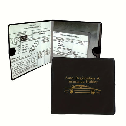 Car Insurance Registration & Driver License Holder – Multi-Slot Vehicle Document Organizer for Car Truck Motorcycle Trailer, Black, 1pc & 2-Pack