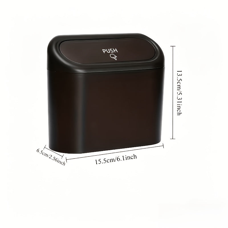 Car Trash Can with Dual Compartments - Easy Open Lid & Ergonomic Design Vehicle Waste Bin Organizer, Durable Plastic Truck SUV Bin, Hands-Free Access And Spill-Proof Design, Car Organizer Essentials