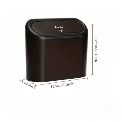 Car Trash Can with Dual Compartments - Easy Open Lid & Ergonomic Design Vehicle Waste Bin Organizer, Durable Plastic Truck SUV Bin, Hands-Free Access And Spill-Proof Design, Car Organizer Essentials