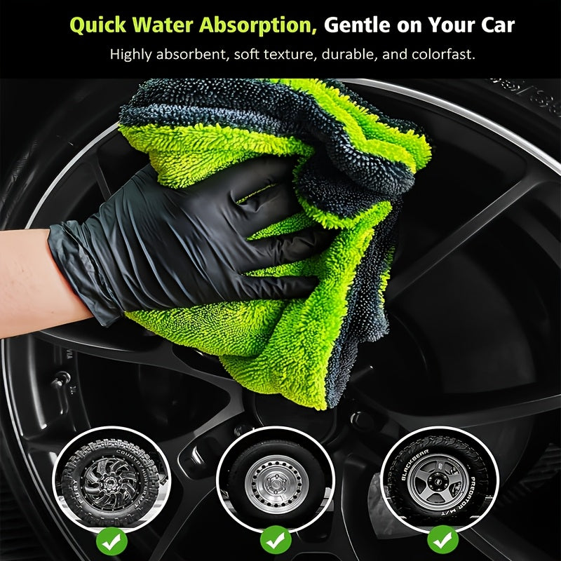 1400GSM Thick-Walled SUV Truck Car Cleaning Towel. Ultra-Large Size 48X24 Inches, Double-Sided Ultra-Fine Fiber Cloth. Quick-Dry Car Cleaning Towel, Suitable for Trucks, SUVs, Car Maintenance, Vehicle Care, Professional Car Cleaning Towels.