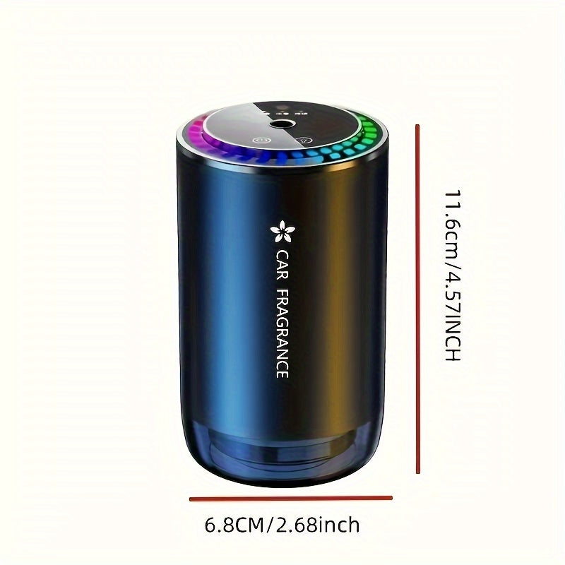 Smart Car Air Freshener with Projection Light, USB Rechargeable Essential Oil Diffuser, Adjustable Scent Intensity, Music-Synchronized Lights, Perfect Car Gift, Car Air Freshener Long Lasting, Automotive Fragrance, Modern Accessory, Sleek Cylindrical Desi