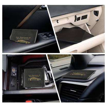Car Insurance Registration & Driver License Holder – Multi-Slot Vehicle Document Organizer for Car Truck Motorcycle Trailer, Black, 1pc & 2-Pack