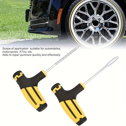 Complete 42pcs Car Emergency Tire Repair Kit Equipped with Full-Size Tire Patches, Easy Self-Repair for Punctured & Leaky Tires for Daily Vehicles