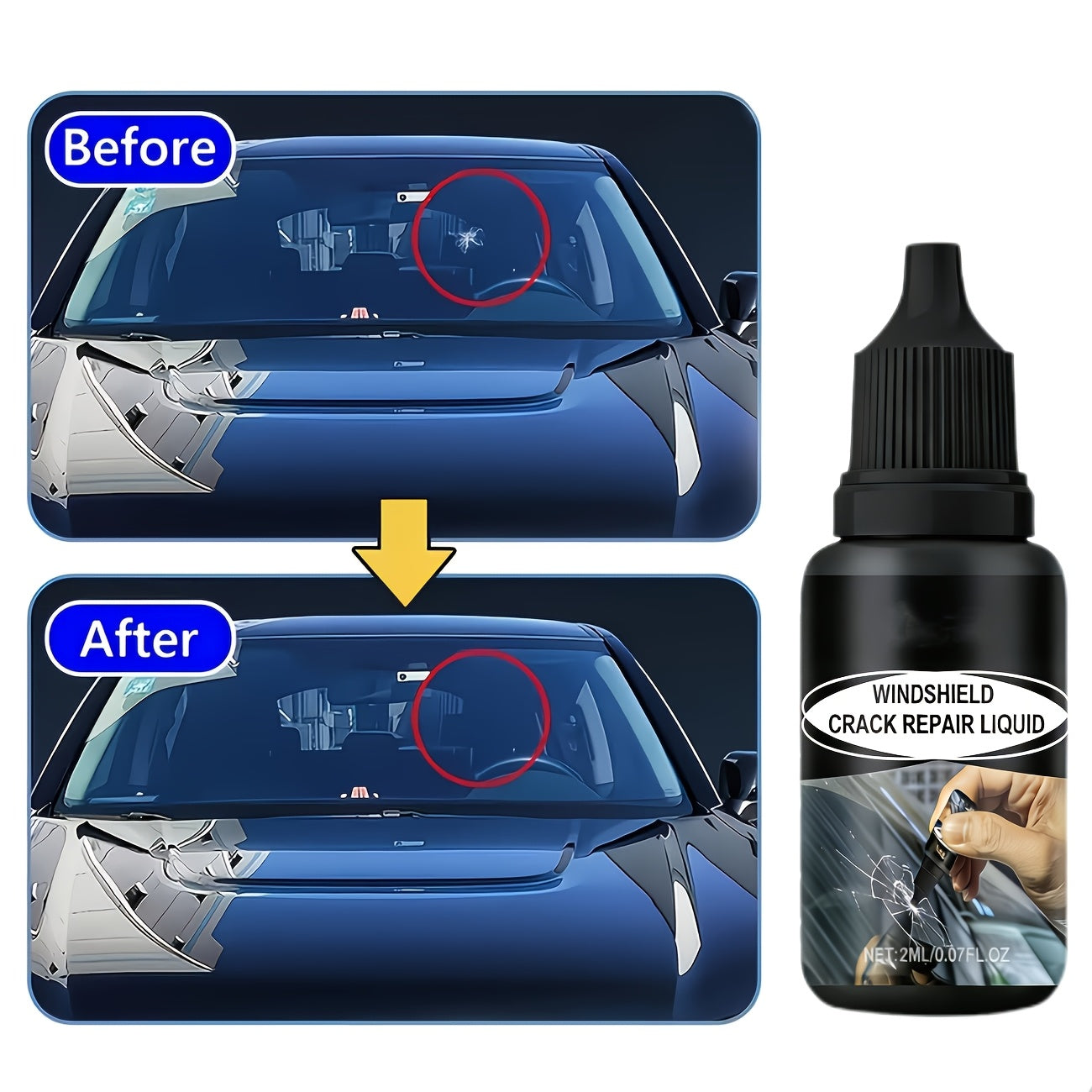 15-Minute Windshield Crack Repair Kit | Save Over $200 Compared to Replacement, Portable Adhesive, Clear Vision, Fix Deep Cracks Without Professional Tools, Fast Results A Father'S Day Gift