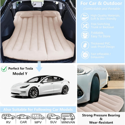 Ultra Comfortable Car Inflatable Mattress, Suitable for Tesla SUV Trucks, RVs, Trucks, Backseat Trunks, 64ft, Portable Foldable Inflatable Bed. Suitable for Travel Camping, Ncluding Storage Bag, Air Pump And Two Pillows, Two Piers