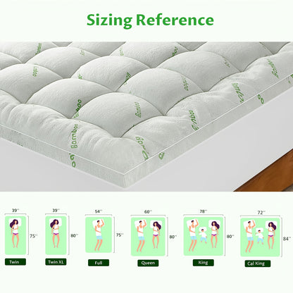 Cooling SUV RV Car Mattress Topper, Viscose Made from Bamboo Extra Thick Cooling Mattress Pad 8-21" Deep Pocket Soft Down Alternative Fill Mattress Protector Pillow Top Mattress Cover