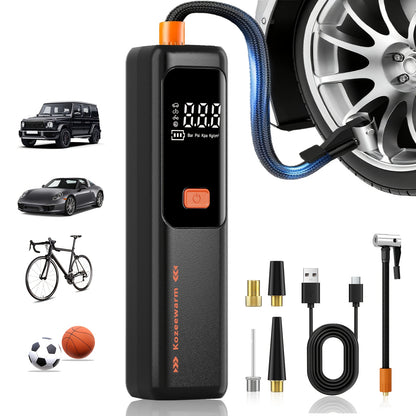 Cordless Portable Tire Inflator Air Compressor Digital Gauge USB Rechargeable 3X Fast Inflation for Car SUV Bike Motorcycle Sports Ball Black Pink Blue Orange