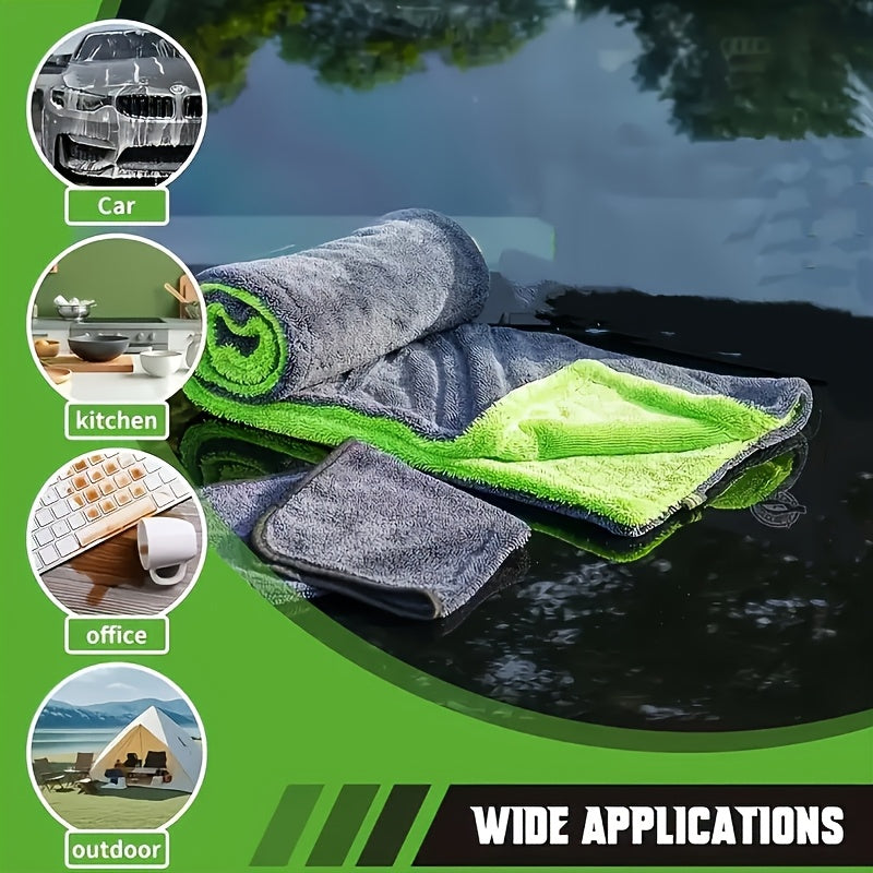 1400GSM Thick-Walled SUV Truck Car Cleaning Towel. Ultra-Large Size 48X24 Inches, Double-Sided Ultra-Fine Fiber Cloth. Quick-Dry Car Cleaning Towel, Suitable for Trucks, SUVs, Car Maintenance, Vehicle Care, Professional Car Cleaning Towels.