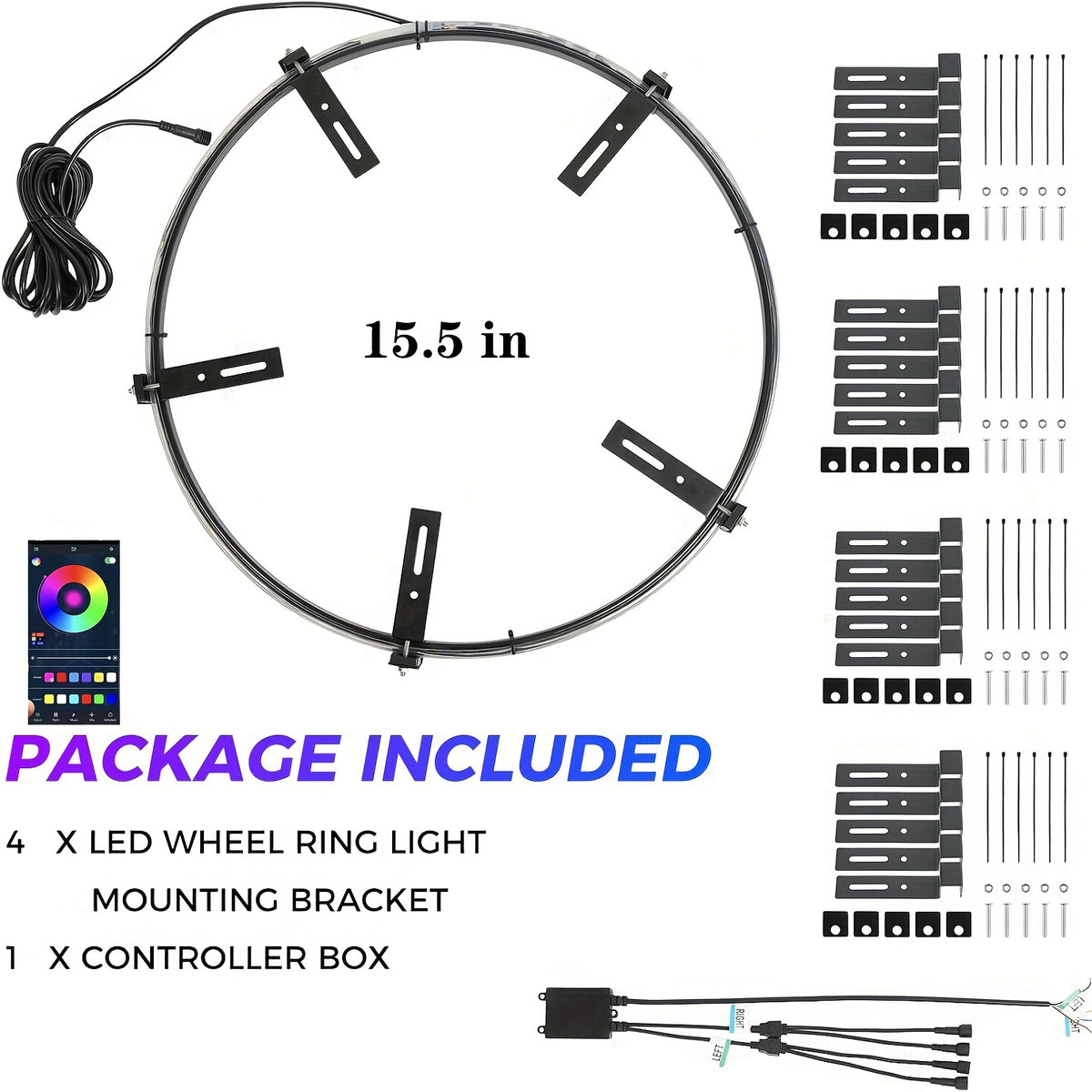 Car Underglow & Wheel Lights – App & Dual Control LED Chassis Ambient Light for Truck, Jeep Wrangler, Tesla, Ford & More