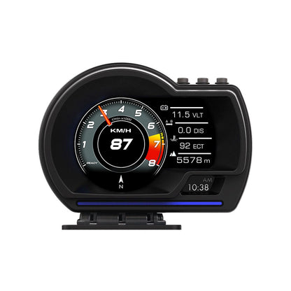 HUD Car Head Up Display-OBD2 GPS Dual System Car HUD Display - Digital GPS Speedometer with Water Temp Voltage RPM - Universal Heads Up Display for Most Vehicles