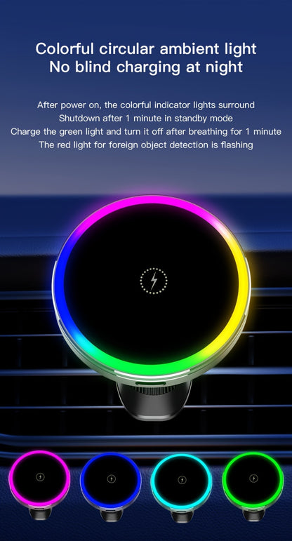 iPhone 12/13/14/15/16 Series Magnetic Car Wireless Charger with Fast Charging, Dual Cooling Fans, Strong Magnetic Base, Air Vent Mount - Qi1 Compatible for Apple iPhone 12-16 (Sleek Circular Design), Vehicle Charging Station, Modern Gadget Accessory, Effi
