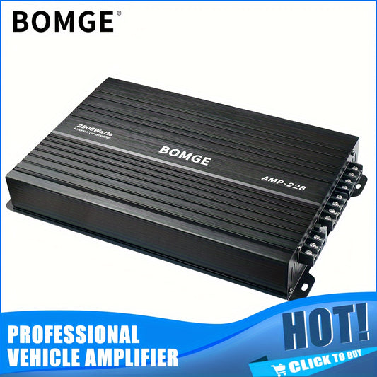 BOMGE Professional 4 Channel Amplifier Dub 4 Channel Car Amplifier AMP228 Vehicle Amplifier 2500 Watts Max for Subwoofers And Speakers